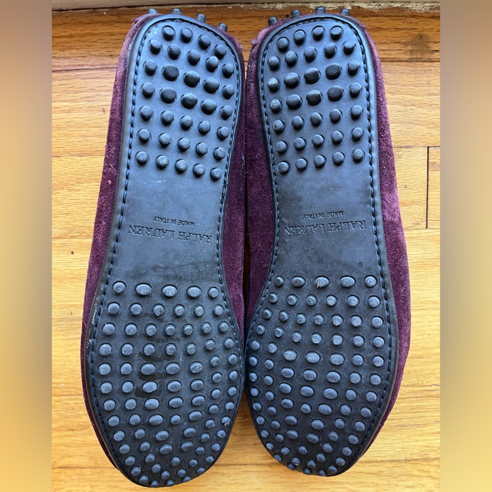 Ralph Lauren Men's Burgundy Suede Tassel Loafers - Picture 6 of 6